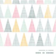 Abstract textile colorful textured triangles frame border seamless pattern background