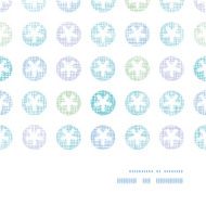 Abstract Textile Snowflakes Dots Horizontal Frame Seamless Pattern Background