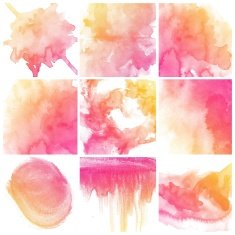 Set of Colorful water color painting background N515