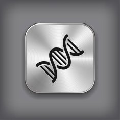 DNA icon - vector metal app button free image download