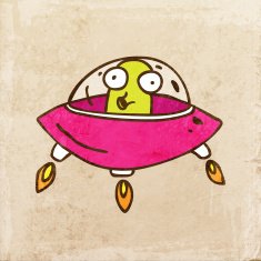 UFO on Grunge Background N2
