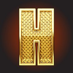 vector golden letter h N7