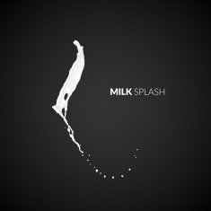 Milk splash isolated on black background N5