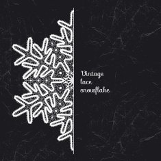 Vector lace snowflake style vintage handmade N4