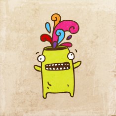 Cute Monster on Grunge Background N2