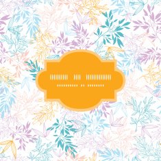 Colorful pastel branches frame seamless pattern background N2