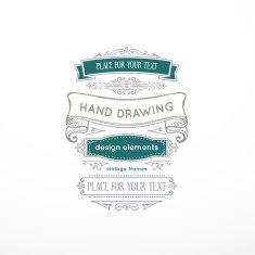 vintage elements and banners N2