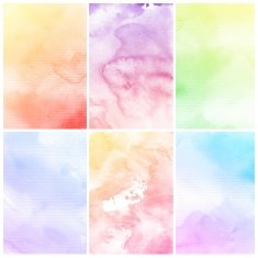 Set of Colorful water color painting background N518