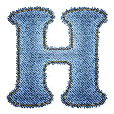 Jeans alphabet Denim letter H