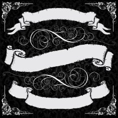 Retro grunge ribbon label N2