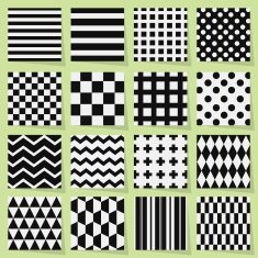Abstract black and white geometrical seamless patterns set N2