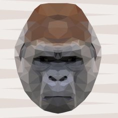 Abstract polygonal geometric triangle gorilla background for use in design N2