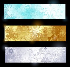 Grunge banner with snowflakes