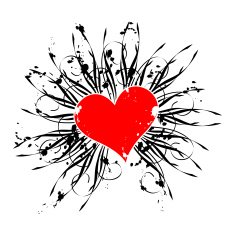 Grunge Heart Ornament