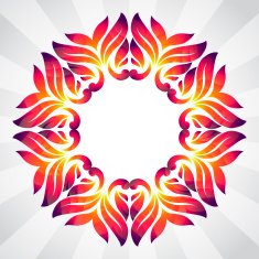 Spring frame of colorful abstract leaves