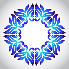 Blue watercolor leaves spring frame