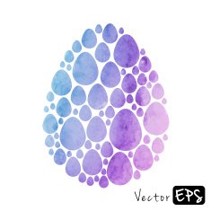 Easter egg from small eggs of watercolor texture N3