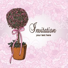 Wedding Invitation with floral decorations N2