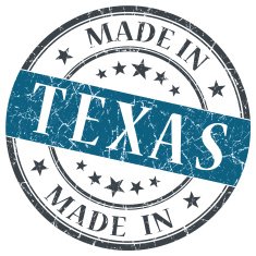 made in Texas blue round grunge isolated stamp
