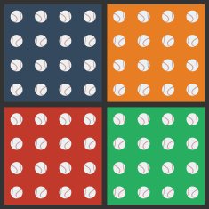 Seamless pattern with baseball balls N2