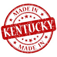 made in Kentucky red round grunge isolated stamp