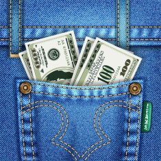 Jeans Pocket with Dollar Bills N2