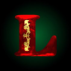 vector velvet l letter with gold