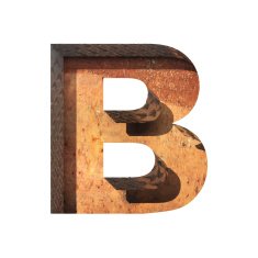 Vector metal cutted figure b Paste to any background N4