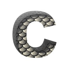 Vector silver cutted figure c Paste to any background