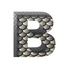 Vector silver cutted figure b Paste to any background