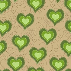 Seamless pattern with green hearts