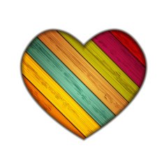 Vector colorful wooden heart N2