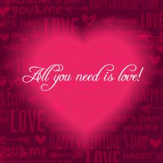 Valentines day greeting card with red heart and wishes text N3