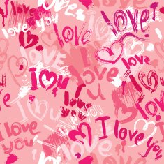 Seamless pattern with brush scribbles - Valentines Day Background N2
