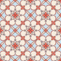 blue and beige floral pattern