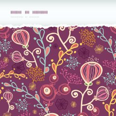 Underwater plants horizontal torn frame seamless pattern background