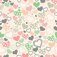 Seamless pattern with hearts on a light background N2