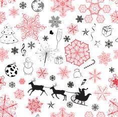 Christmas seamless red-black pattern