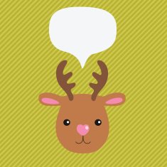 Christmas deer with speech bubble