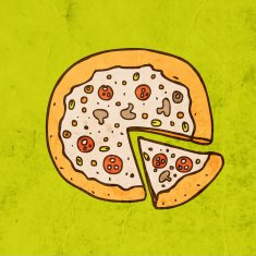 Pizza on Grunge Background N2
