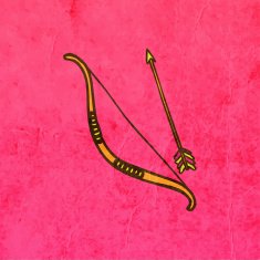 Bow and Arrow on Grunge Background N2