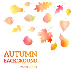 Autumn watercolor leaves