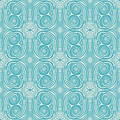 retro blue flowers and swirls
