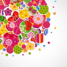 Background with floral and ornamental circles N3
