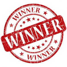 winner red round stamp