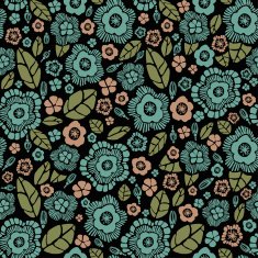 Retro seamless doodle floral pattern