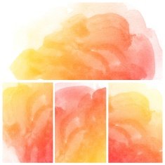 Set of Colorful water color painting background N538