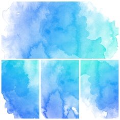 Set of Colorful water color painting background N545