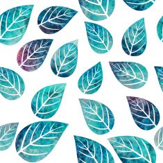 Watercolor seamless pattern on leaves theme N5