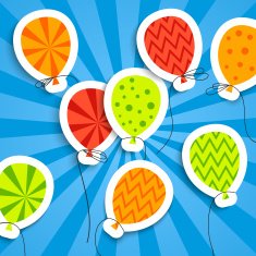 Funny postcard with balloons N2